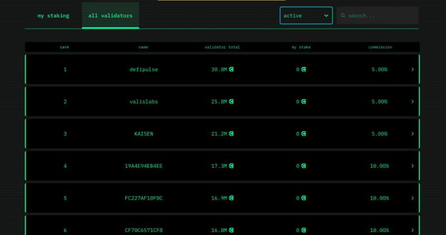 Canto Staking