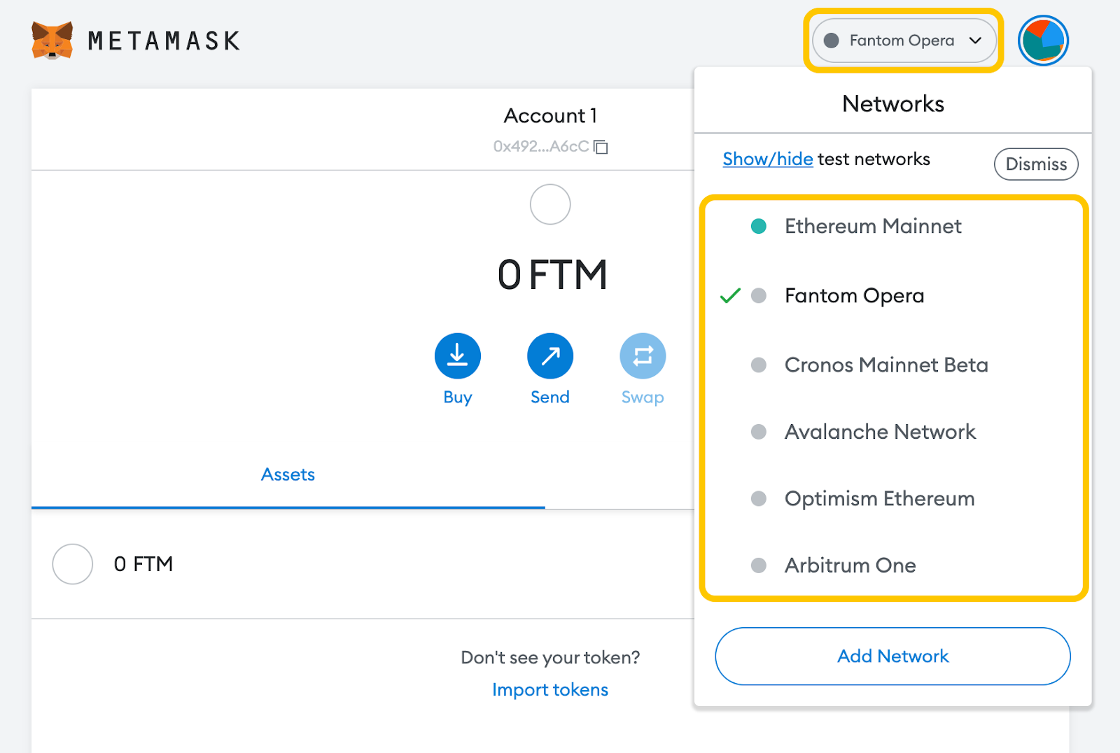 thêm mạng fantom vào metamask