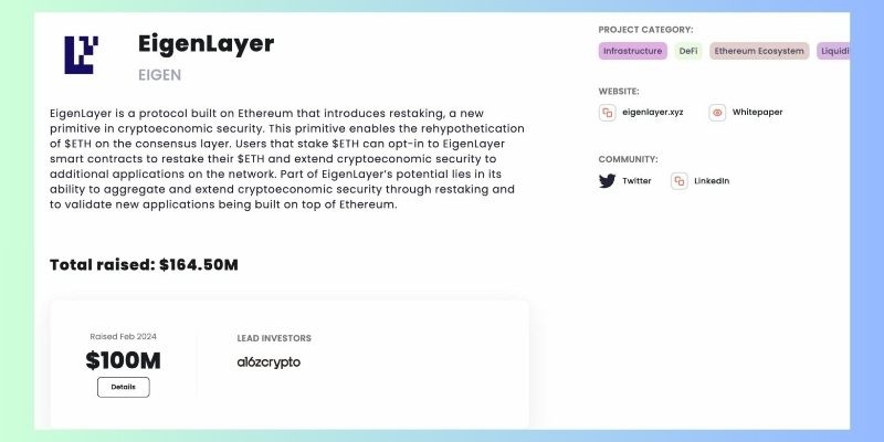 Dự án EigenLayer phát triển sản phẩm độc đáo